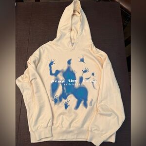 Aelfric Eden Cream Hoodie with Blue Graphic